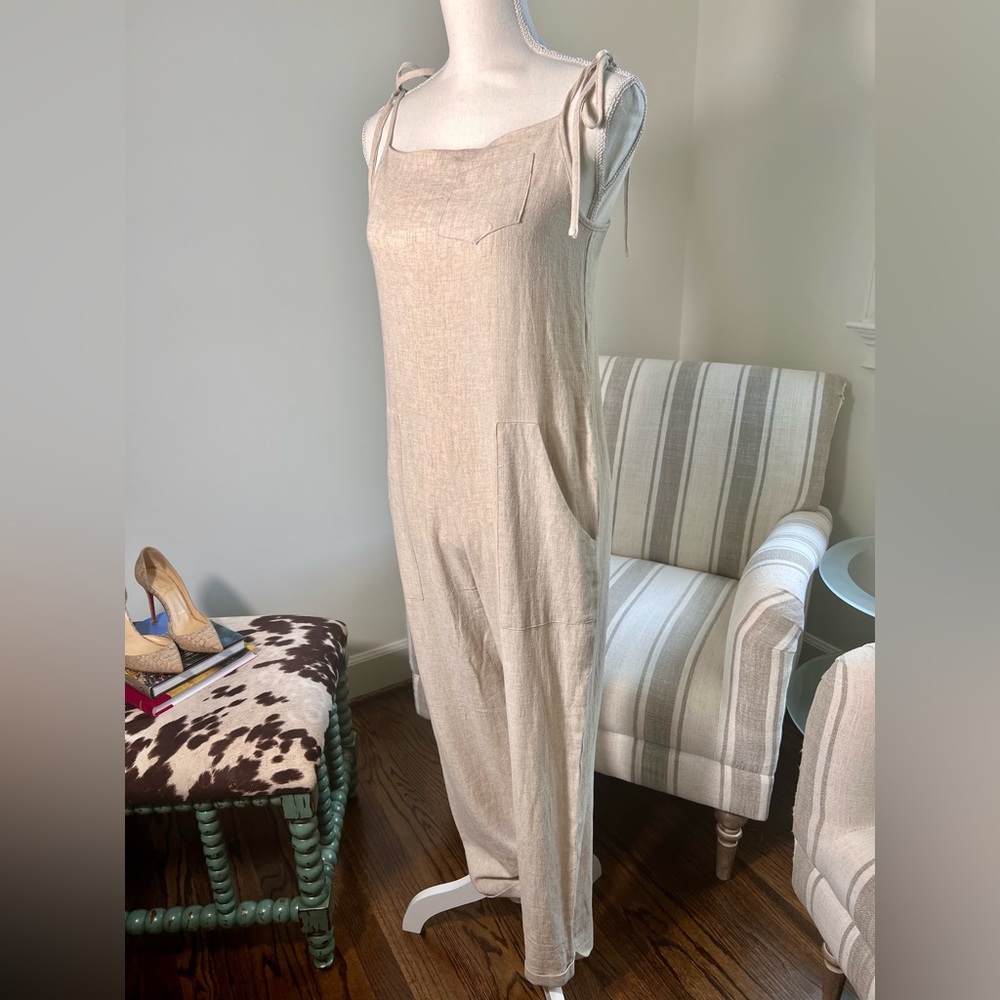 NWOT Fab’rik oatmeal spaghetti strap jumpsuit - boho jumpsuit